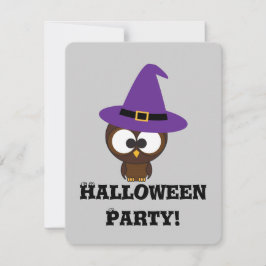 Niedliche Eule Hexe Halloween-Party Einladung