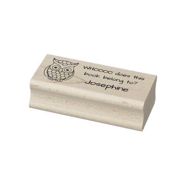 Niedliche Eule-Kinder, die dieses Buch führen, Gummistempel (Stempel)