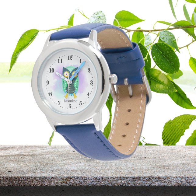 niedliche Eule-Liebhaber fügen Namen hinzu Armbanduhr (Von Creator hochgeladen)