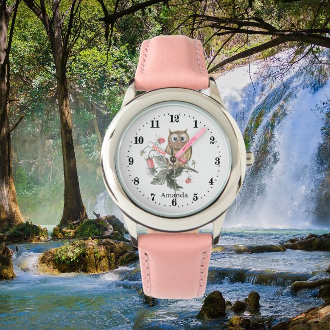 niedliche Eule-Liebhaber fügen Namen hinzu Armbanduhr (Von Creator hochgeladen)