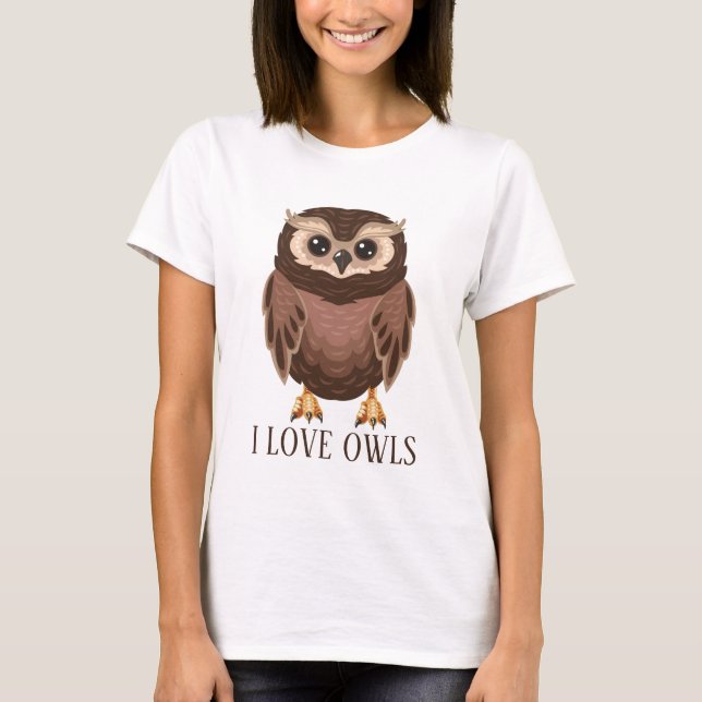 Niedliche Eule-Liebhaber fügen Text hinzu T-Shirt (Vorderseite)