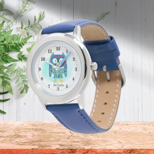 niedliche Eule-Liebhaber tragen den Namen Watch Armbanduhr (Von Creator hochgeladen)
