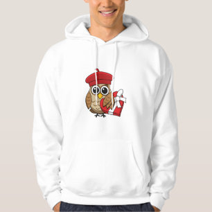 Niedliche Eule mit Red Beret and Heart Box Hoodie