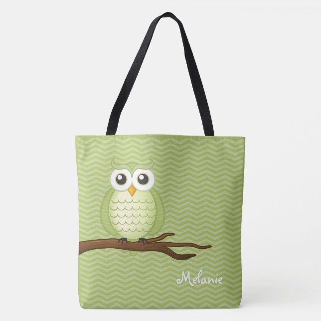 Niedliche Eule | Personalizble Tasche (Vorderseite)