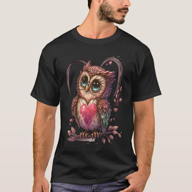 Niedliche Eule - Valetine Tierische Liebe 5 T-Shirt (Vorderseite)