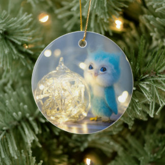 Niedliche Eule-Weihnachten Keramik Ornament