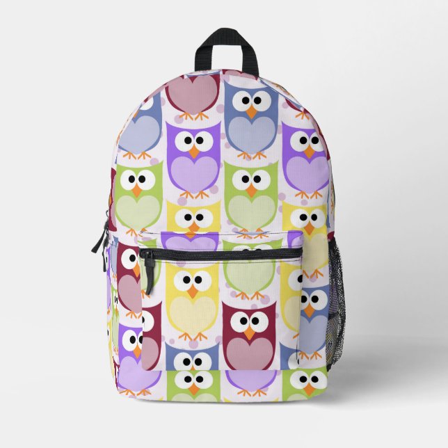 Niedliche Eulen, Eukalyptusmuster, Babyschale, far Bedruckter Rucksack (Vorderseite)