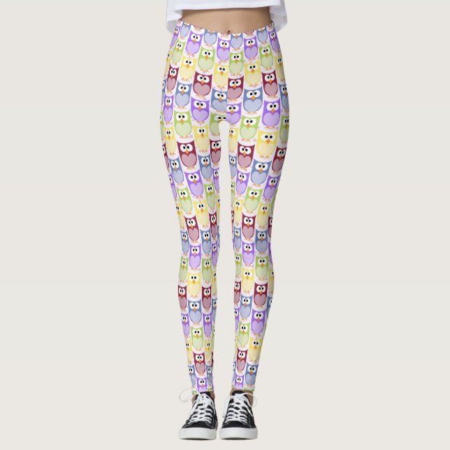 Niedliche Eulen, Eukalyptusmuster, Babyschale, far Leggings (Vorderseite)