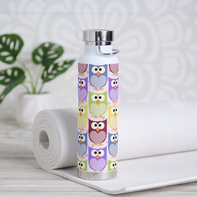 Niedliche Eulen, Eukalyptusmuster, Babyschale, far Trinkflasche (Yoga)