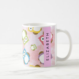 Niedliche Eulen, Eule-Muster, farbenfrohe Eulen, I Kaffeetasse