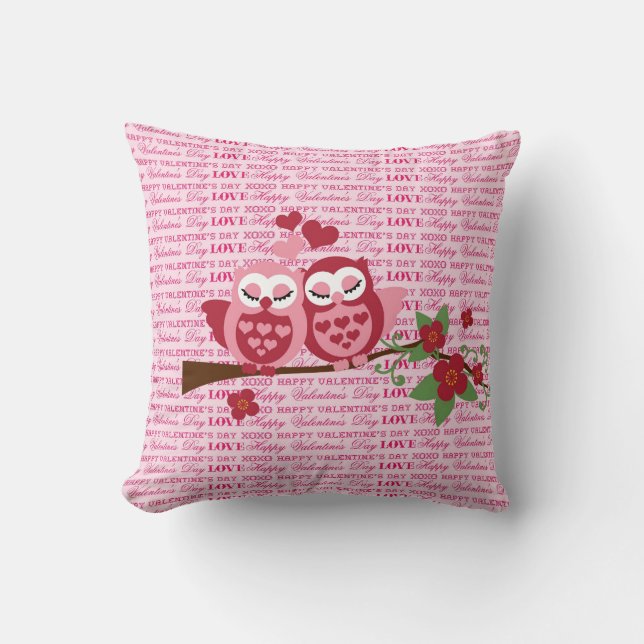 Niedliche Eulen Geschenken Liebein den glücklichen Kissen (Vorderseite)