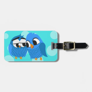 Niedliche Eulen in der Liebe Gepäckanhänger