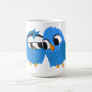 Niedliche Eulen in Liebe Kaffeetasse