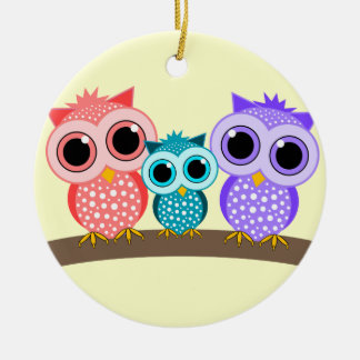 niedliche Eulen Keramik Ornament