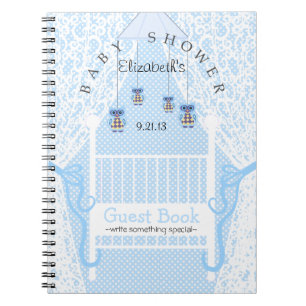 Niedliche Eulen und Spitze-Baby-Duschen-Gast-Buch Notizblock