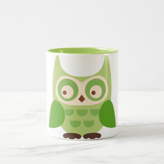 Niedliche Eulen Zweifarbige Tasse (Mittel)