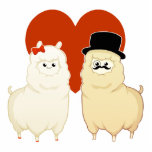 Niedliche extravagante Alpaka-Paare Freistehende Fotoskulptur<br><div class="desc">Männliches Alpaka eines niedlichen kawaii Alpakapaare,  extravaganten Herrn A mit einem Schnurrbart,  Spitzenhut und Monocle. und ein reizendes niedliches weibliches Alpaka mit einem Band in seinem Haar. vervollkommnen Sie für Paare oder gerade für Spaß. Würde eine große Hochzeit/ein Verlobungsgeschenk oder einen Hochzeitskuchendeckel herstellen, </div>