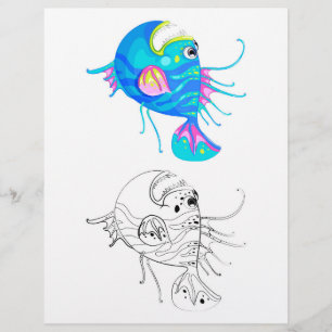 Niedliche extravagante Fischfärbungsseite Flyer