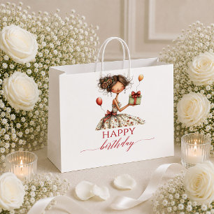 Niedliche exzentrische Frau Marsala Schrift Geburt Große Geschenktüte