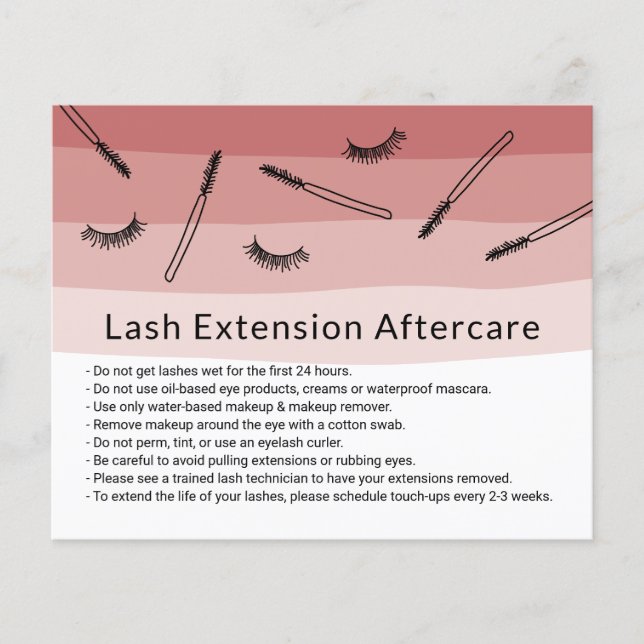 Niedliche Eyelash-Erweiterungen Coral Shades After Flyer (Vorne)