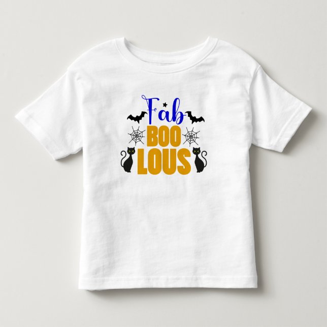 Niedliche FABULOUS-Halloween-Schwarzkatze Kleinkind T-shirt (Vorderseite)