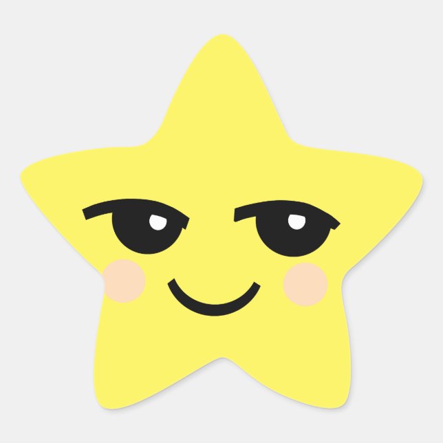 NIEDLICHE FACE-STAR-STICKER  Stern-Aufkleber (Vorderseite)