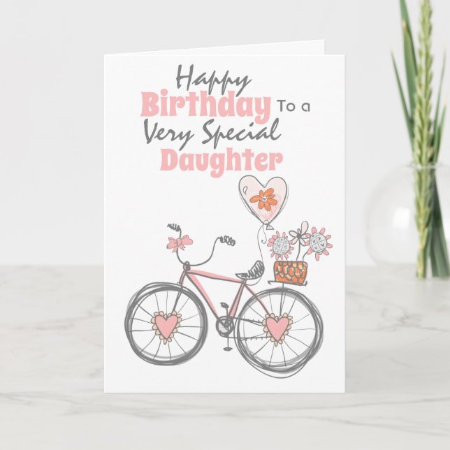 Niedliche Fahrradtochter Blume Geschenktochter Mod Karte (Vorderseite)