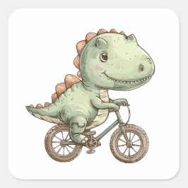 Niedliche Fahrt mit dem Fahrrad Quadratischer Aufkleber