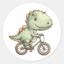 Niedliche Fahrt mit dem Fahrrad Runder Aufkleber