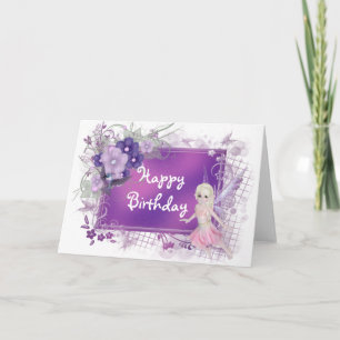 Niedliche Fairy Girl's Happy Birthday Grußkarte Karte