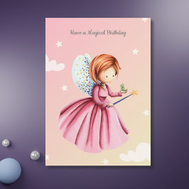Niedliche Fairy Princess mit Frog Girly Geburtstag Karte