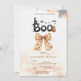 Niedliche Fall Pumpkins Bow Boo Baby Dusche Einladung