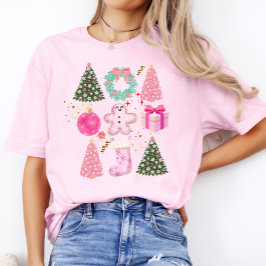 Niedliche Familie Moderne Weihnachtsfrauen Shirt