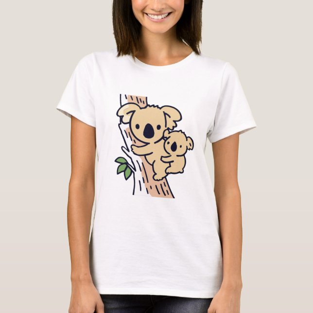 Niedliche Familienmutter Koala Bär mit Kind T-Shirt (Vorderseite)