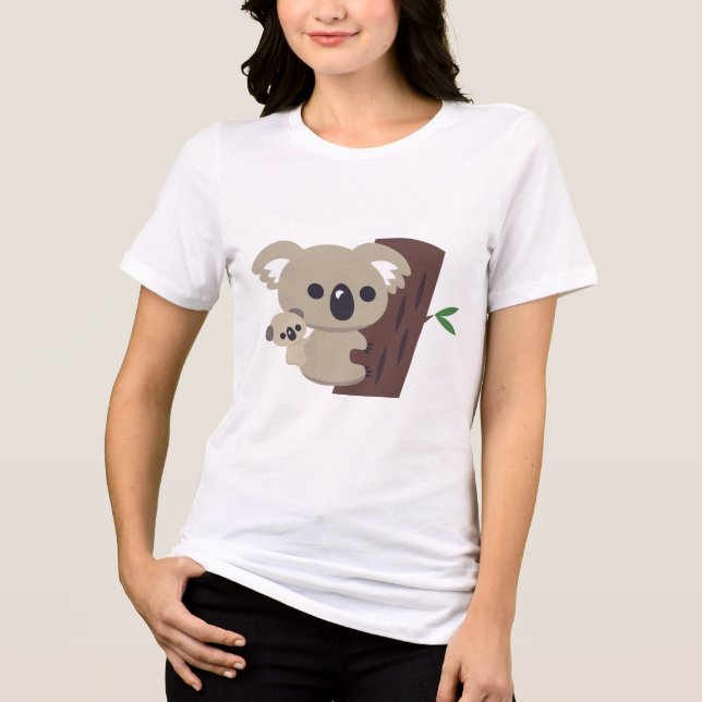 Niedliche Familienmutter Koala Bär mit Kind Tri-Blend Shirt (Vorderseite)