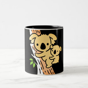 Niedliche Familienmutter Koala Bär mit Kind Zweifarbige Tasse