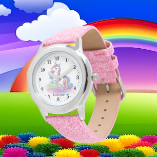 niedliche Fantasie unicorn Name Watch Armbanduhr