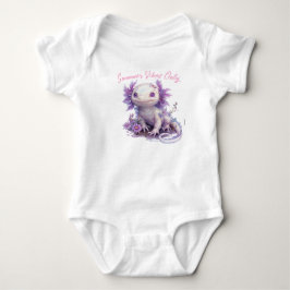 Niedliche Fantasy Axolotl mit Blume und Sommerbeul Baby Strampler
