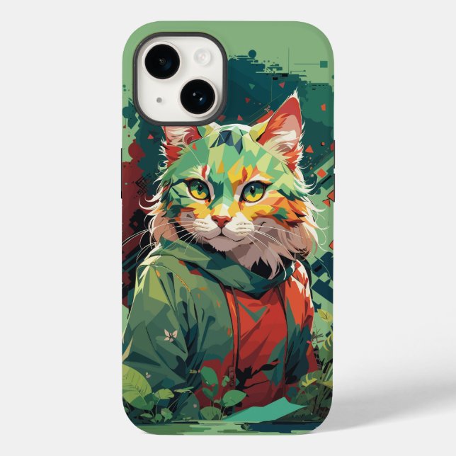 Niedliche Fantasy Color Splash Chat Design Case-Mate iPhone 14 Hülle (Rückseite)