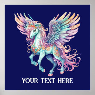 Niedliche Fantasy Einhornliebhaber fügen Text hinz Poster