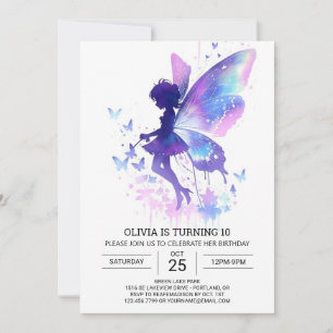 Niedliche Fantasy Fairy Birthday Einladung