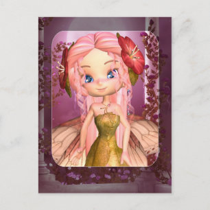 Niedliche Fantasy Fairy Cartoon - Postkarte Kunst,