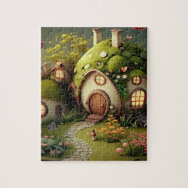 Niedliche Fantasy Fairy Houses Background (Vertikal)