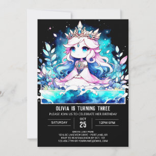 Niedliche Fantasy Princess Geburtstag Einladung
