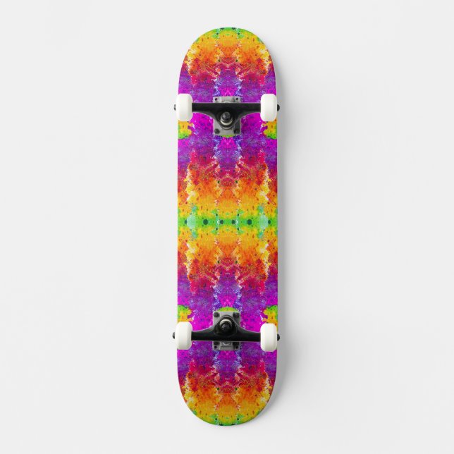 Niedliche Farbe abstrakter Spritzer Farbe Skateboard (Vorderseite)