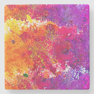 Niedliche Farbe abstrakter Spritzer Farbe Steinuntersetzer