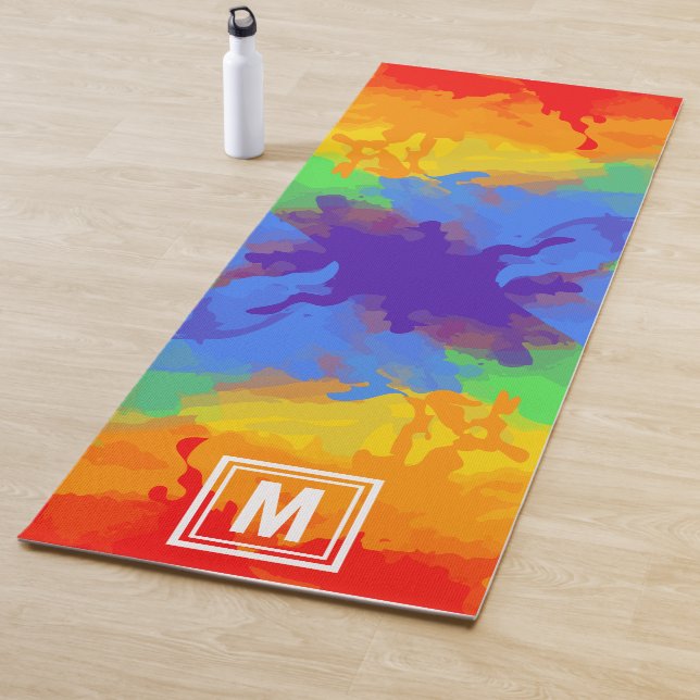 Niedliche Farbe des Regenbogens Wasserfarbe Abstra Yogamatte (Beispiel)