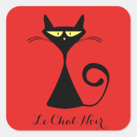Niedliche Farbe Le Chat Noir Black Cat Stickers