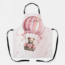 Niedliche Farbe Rosa Teddy Bär Heißluftballon Schürze