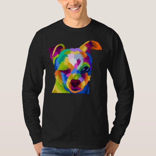 Niedliche Farben Chihuahua Welpe Pop T-Shirt (Vorderseite)